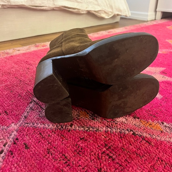 Zara brown suede heeled ankle booties sz 40 - Picture 6 of 6